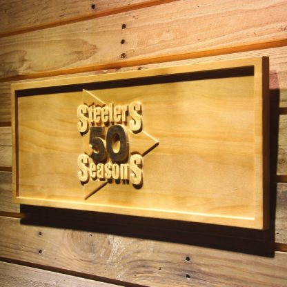 Pittsburgh Steelers 50th Anniversary Logo Wood Sign - Legacy Edition neon sign LED