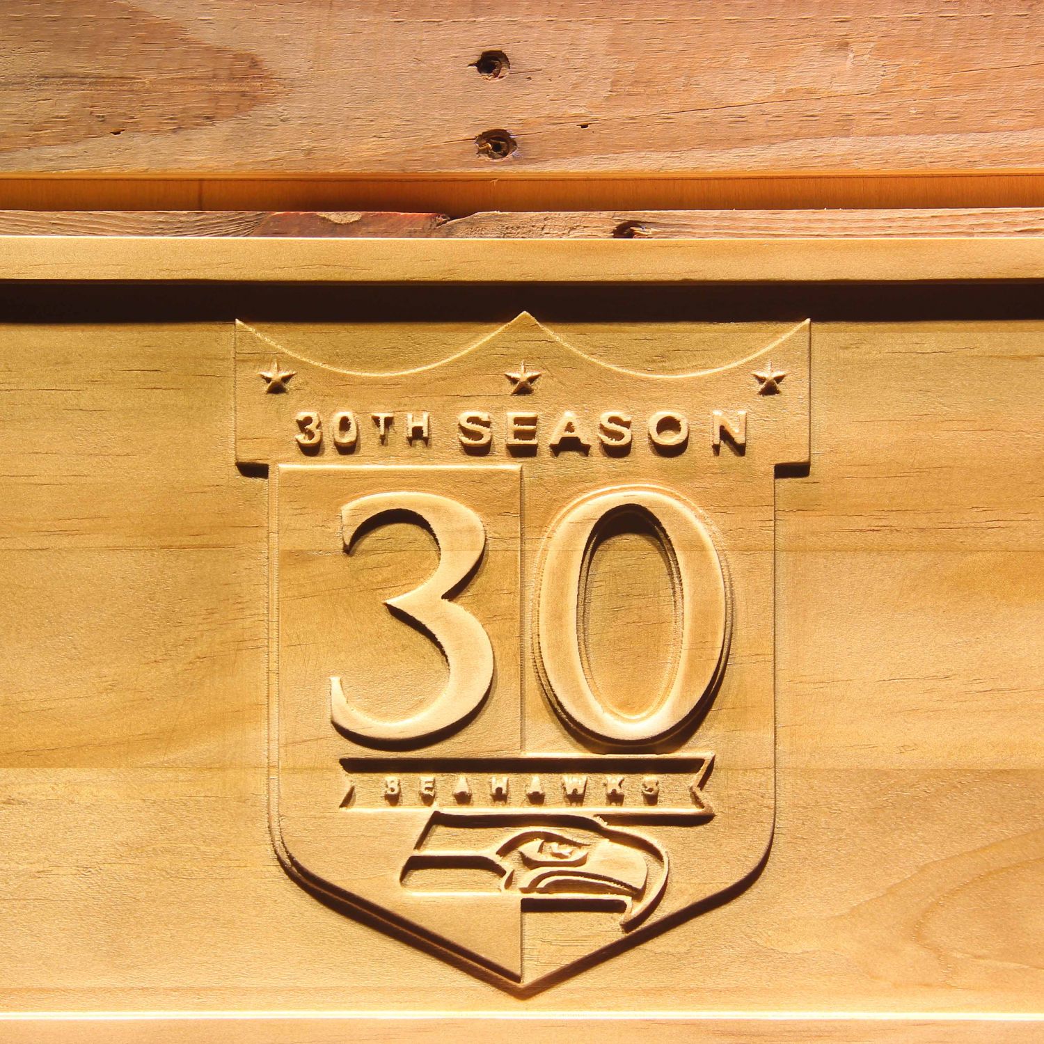 Seattle Seahawks 30th Anniversary Logo Wood Sign Legacy Edition
