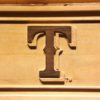 Texas Rangers T Logo Wood Sign