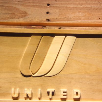 United Airlines Tulip Logo Wood Sign neon sign LED