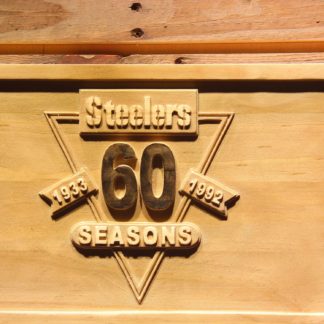 Pittsburgh Steelers 60th Anniversary Logo Wood Sign - Legacy Edition neon sign LED