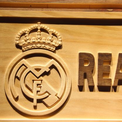 Real Madrid CF Crest Wood Sign neon sign LED