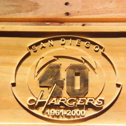 San Diego Chargers 40th Anniversary Logo Wood Sign - Legacy Edition neon sign LED
