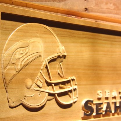 Seattle Seahawks Helmet Wood Sign neon sign LED