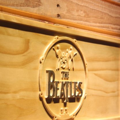 The Beatles Logo in Bass Drum Wood Sign neon sign LED