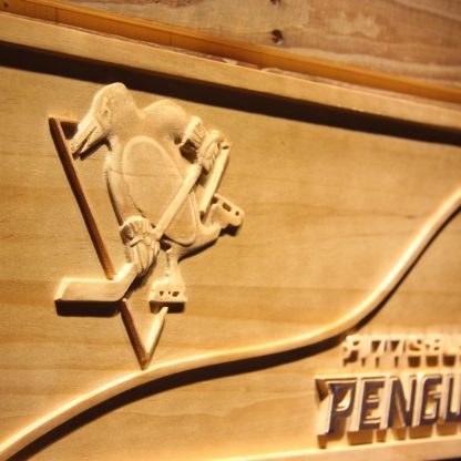 Pittsburgh Penguins Split Wood Sign neon sign LED