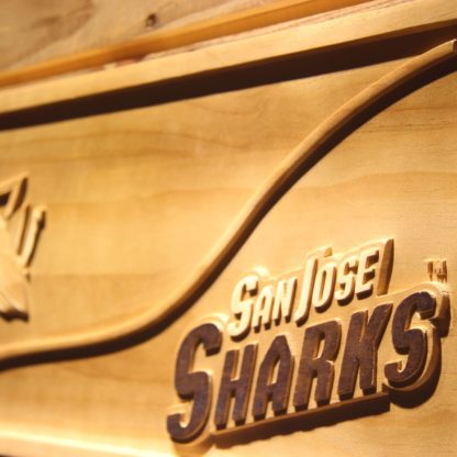 San Jose Sharks Split Wood Sign neon sign LED