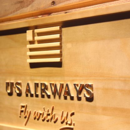 US Airways Fly With US Wood Sign neon sign LED