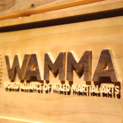 World Alliance of Mixed Martial Arts WAMMA Wood Sign neon sign LED