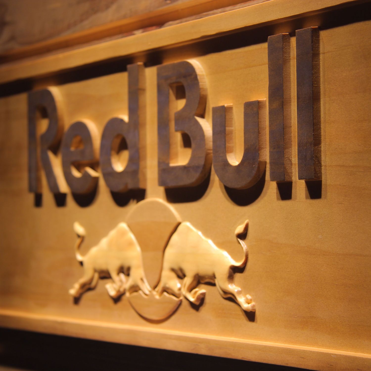 Red Bull Wordmark Wood Sign - neon sign - LED sign - shop - What's your ...