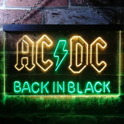 DC Back In Black LED Neon Sign