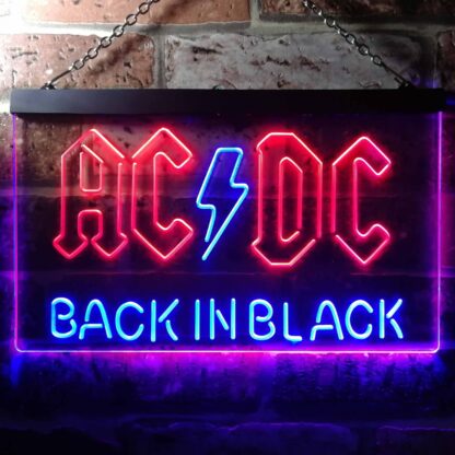 DC Back In Black LED Neon Sign