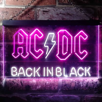 DC Back In Black LED Neon Sign