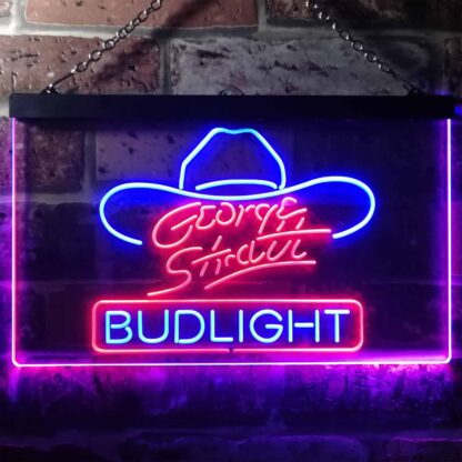 Bud Light George Strait Hat LED Neon Sign neon sign LED