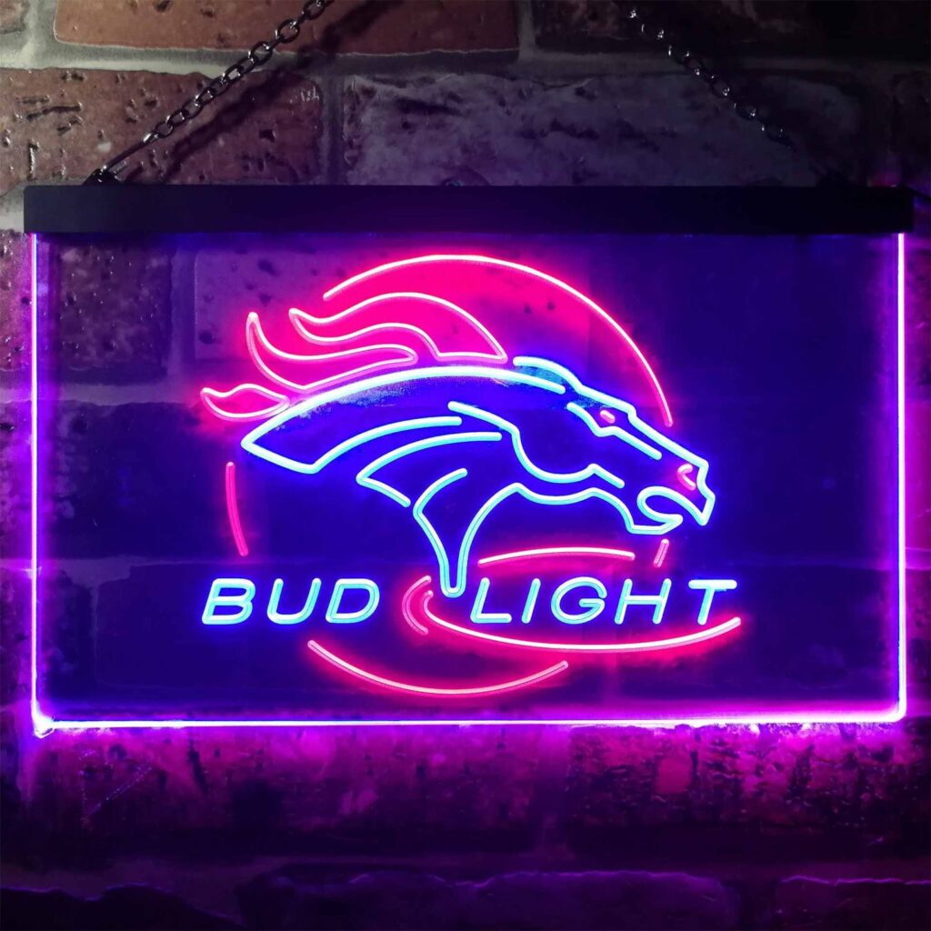 Denver Broncos Bud Light Led Neon Sign Neon Sign Led Sign Shop