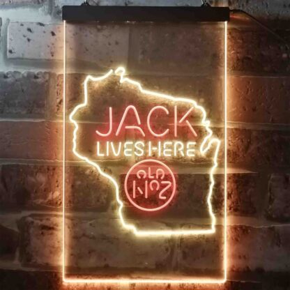 Jack Daniel's Jack Lives Here - Wisconsin LED Neon Sign neon sign LED