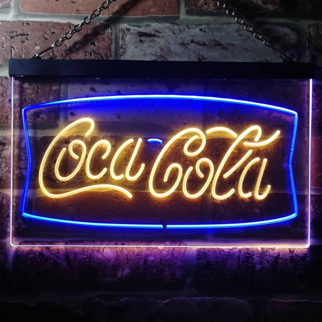 Coca Cola Banner  2 LED  Neon Sign  neon sign  LED  sign  shop What s 