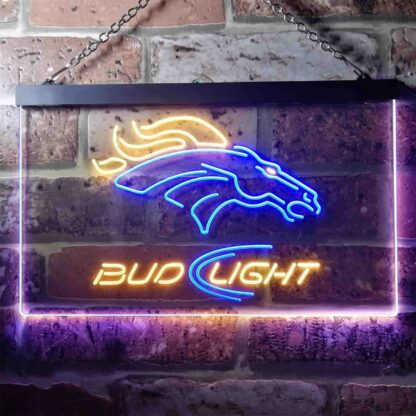 Denver Broncos Bud Light 2 LED Neon Sign neon sign LED