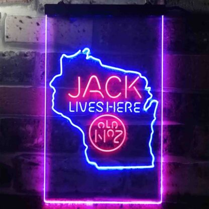 Jack Daniel's Jack Lives Here - Wisconsin LED Neon Sign neon sign LED