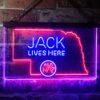 Jack Daniels Jack Lives Here Nebraska LED Neon Sign
