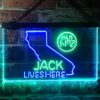 Jack Daniels Jack Lives Here California LED Neon Sign