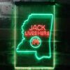 aJack Daniels Jack Lives Here Mississippi LED Neon Sign