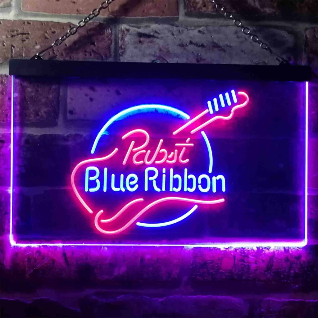 Pabst Blue Ribbon Guitar LED Neon Sign - neon sign - LED sign - shop ...