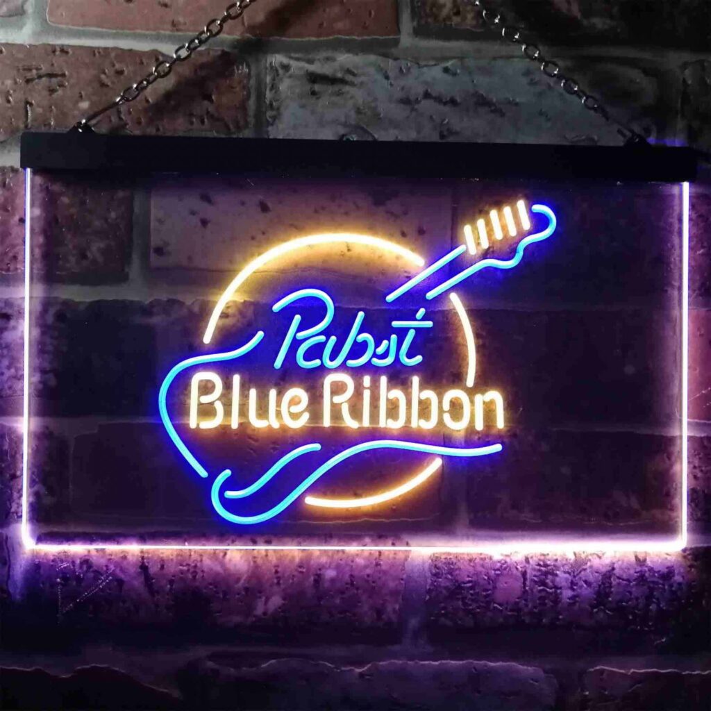 Pabst Blue Ribbon Guitar LED Neon Sign - neon sign - LED sign - shop ...