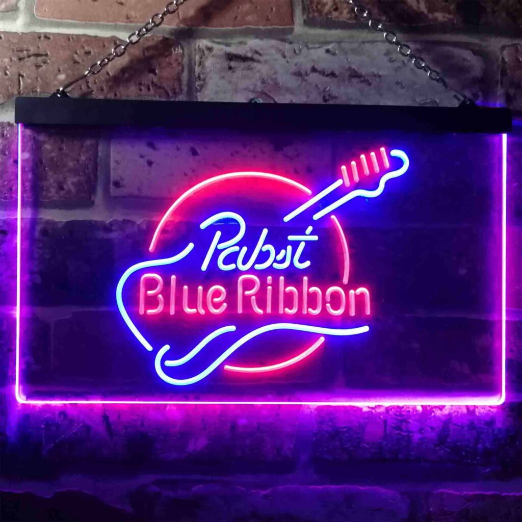 Pabst Blue Ribbon Guitar LED Neon Sign - neon sign - LED sign - shop ...