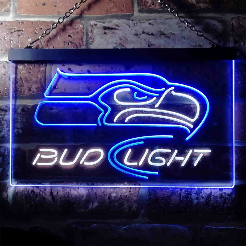Seattle Seahawks Bud Light 2 LED Neon Sign - neon sign - LED sign
